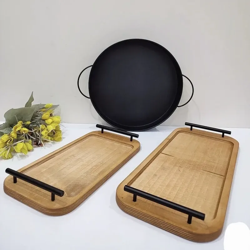 سینی مدل چوبی مجموعه 2 عددی