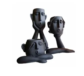 گلدان دکوری مدل متفکر مجموعه 3 عددی